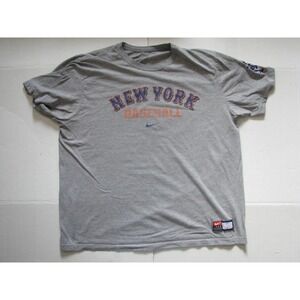 New York Mets Shirt Mens Medium Gray MLB Baseball Short Sleeve Tee Swoosh Nike